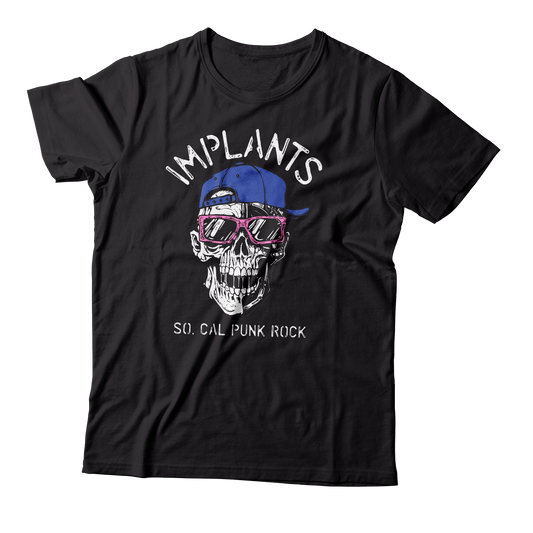 IMPLANTS - "Hat Skull" (Black) (T-Shirt)