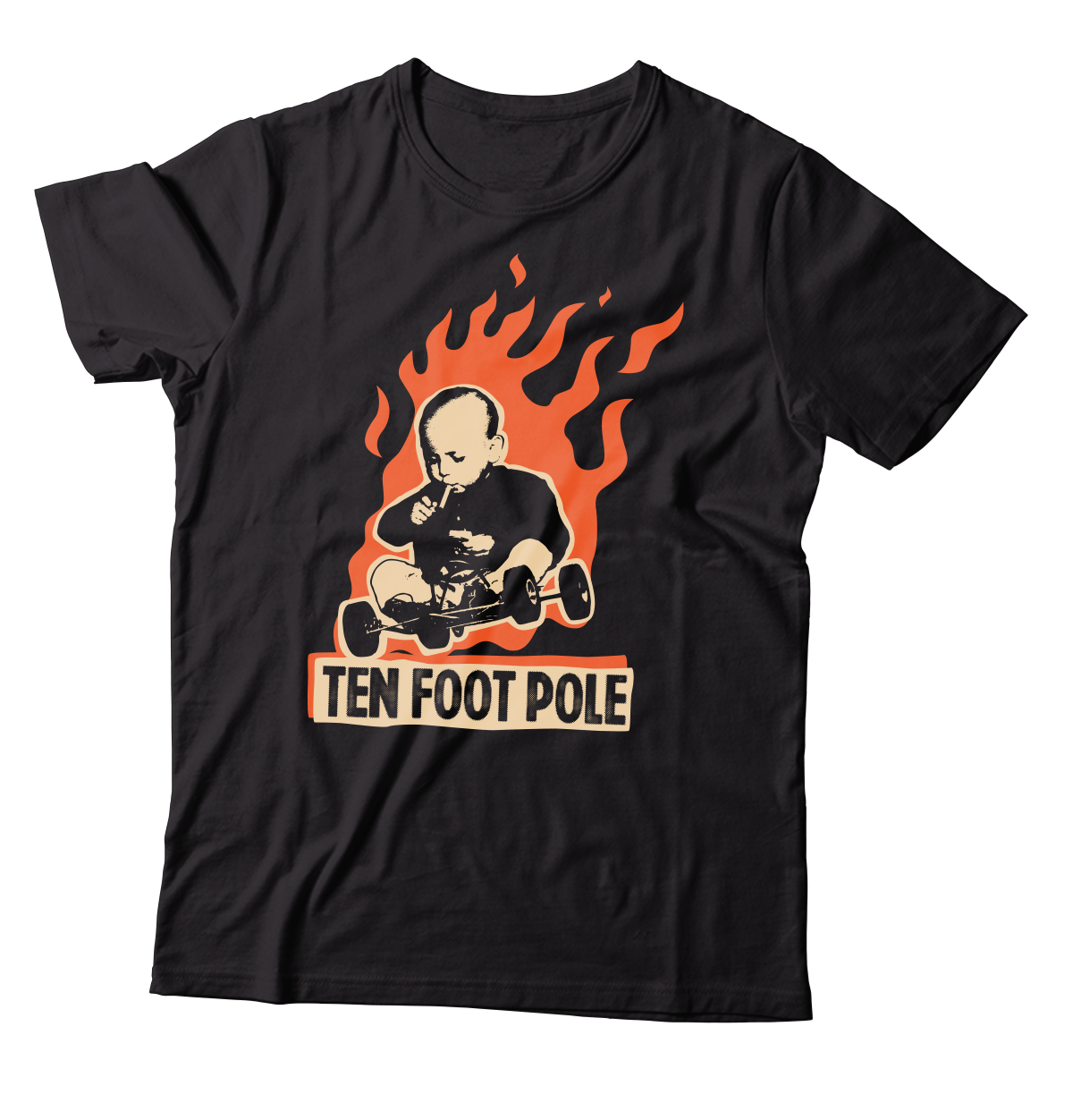 TEN FOOT POLE - "Rev / Fire" (Black) (T-Shirt)