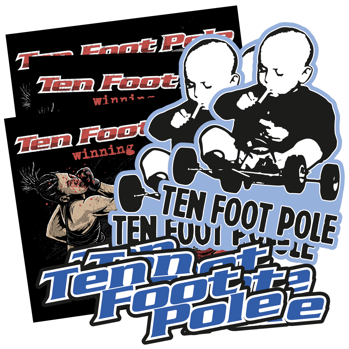 TEN FOOT POLE - Stickers (9 Pack + Bonus)