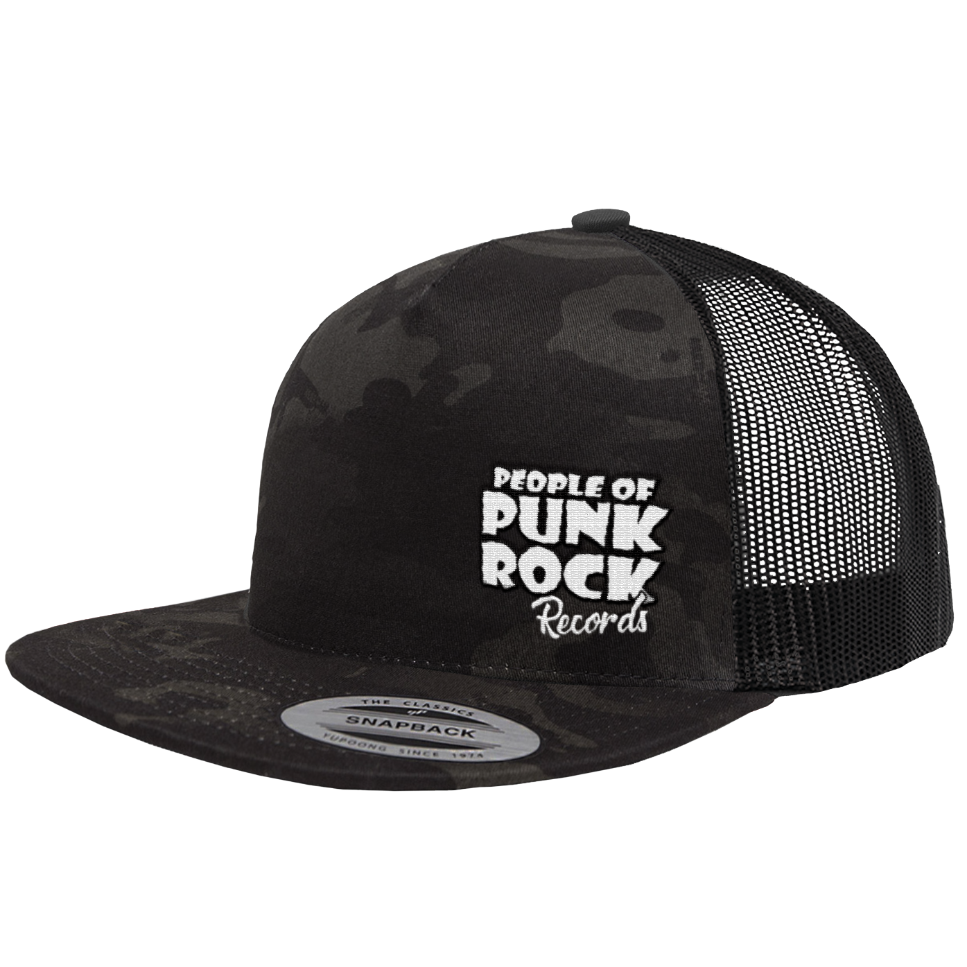 POPR RECORDS - "White Logo / Side" (Multicam/Black) (Trucker Cap)