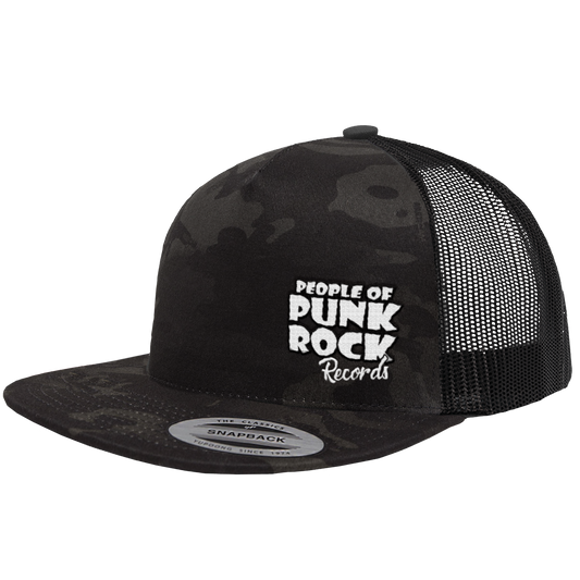 POPR RECORDS - "White Logo / Side" (Multicam/Black) (Trucker Cap)