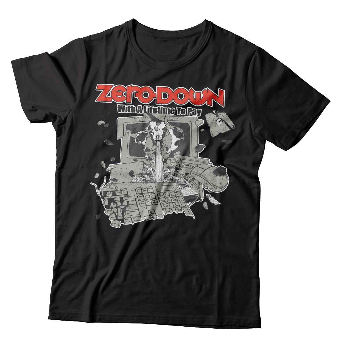 ZERO DOWN - "With A Lifetime To Pay" (Black) (T-Shirt)