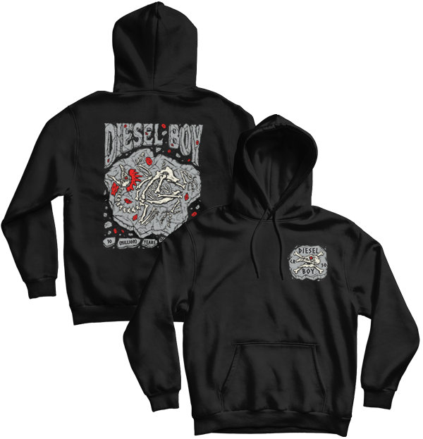 DIESEL BOY - "30 (Million) Years Of Cock Rock" (Black) (Pullover Hoodie)