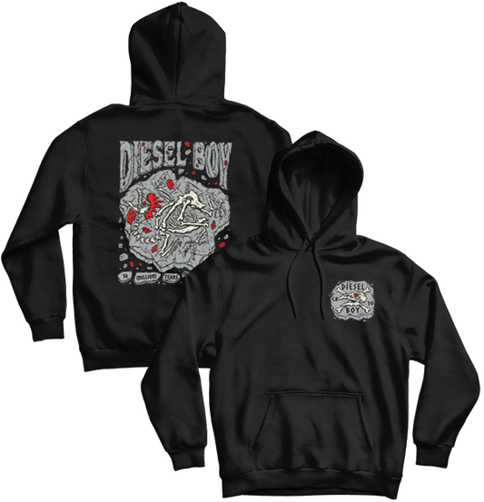 DIESEL BOY - "30 (Million) Years Of Cock Rock" (Black) (Pullover Hoodie)