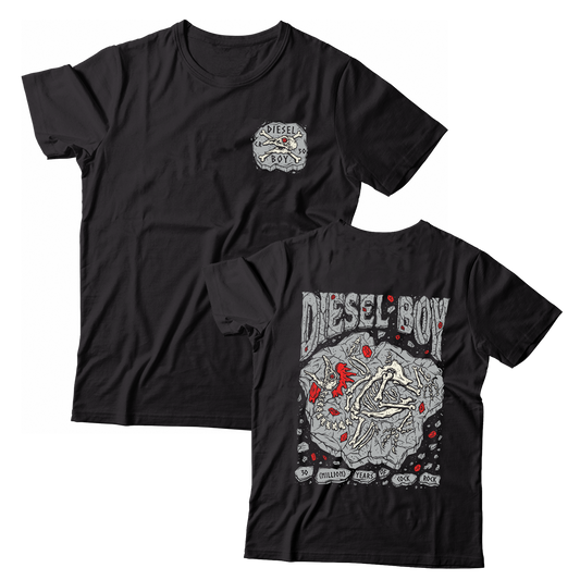 DIESEL BOY - "30 (Million) Years Of Cock Rock" (Front & Back) (Black) (T-Shirt)