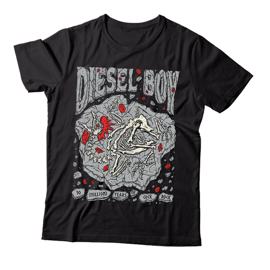 DIESEL BOY - "30 (Million) Years Of Cock Rock" (Black) (T-Shirt)