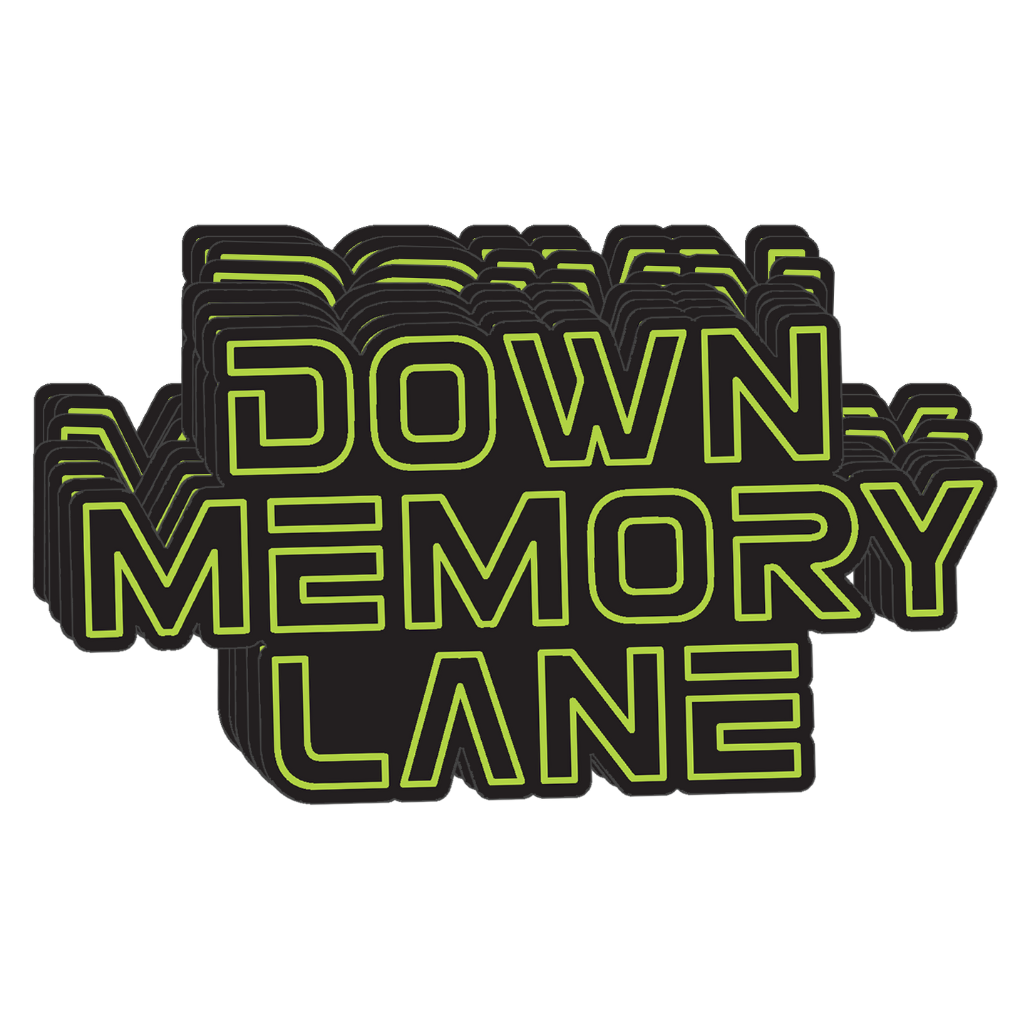 DOWN MEMORY LANE - 10 x Logo (Green) (Stickers)