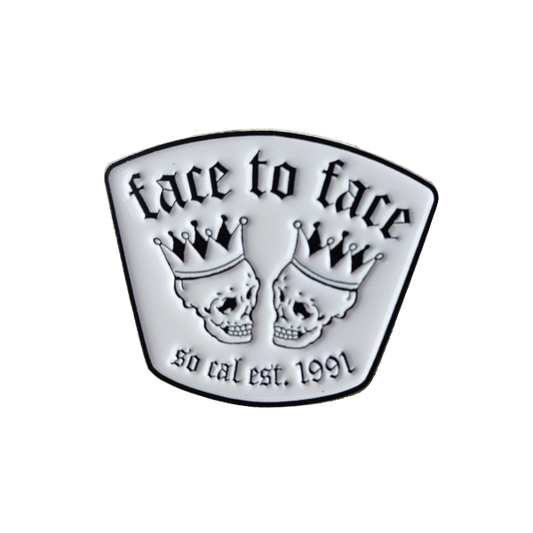 FACE TO FACE - "Skull Crown" (White/Black) (Enamel Lapel Pin)