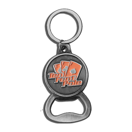 TEN FOOT POLE - "Cards Logo" (Orange-Brown) (Keychain / Bottle Opener)