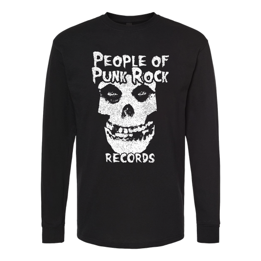 POPR Records - "Fiend Skull Logo" (Black) (Long Sleeve T-Shirt)