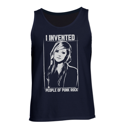 POPR Records - "I Invented POPR / Avril Lavigne" (Navy) (Tank Top)