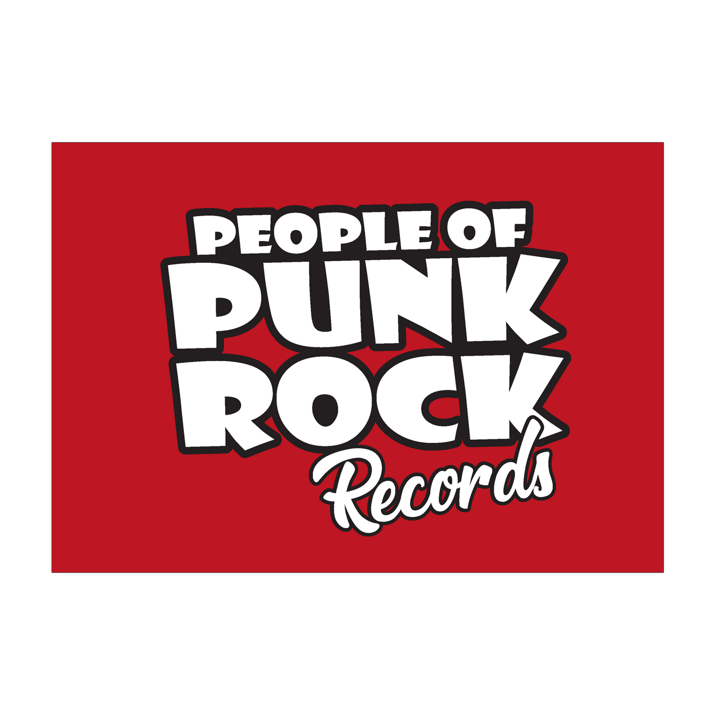 POPR Records - Original Logo (Red Rectangle) (Sticker)