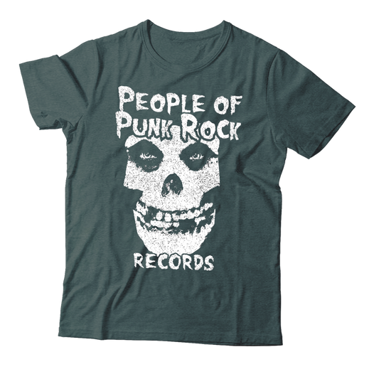 POPR Records - "Fiend Skull Logo" (Spruce) (T-Shirt)
