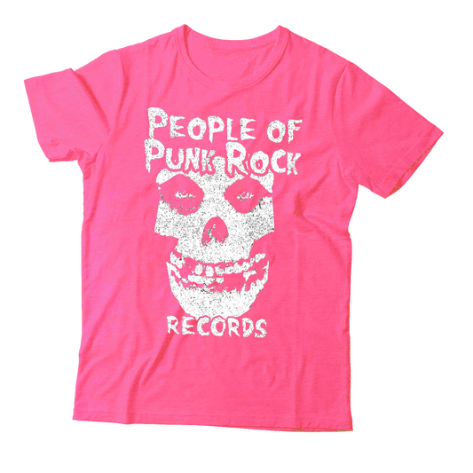 POPR Records - "Fiend Skull Logo" (Neon Pink) (T-Shirt)