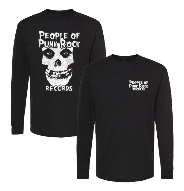 POPR Records - "Fiend Skull Logo" (Black) (Long Sleeve T-Shirt)