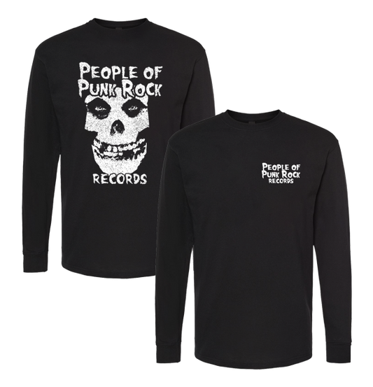 POPR Records - "Fiend Skull Logo" (Black) (Long Sleeve T-Shirt)