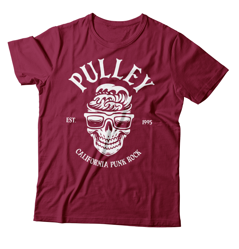 PULLEY - "California" (Red) (T-Shirt)