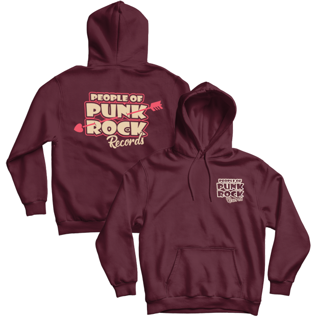 POPR Records - "Heart & Arrow Logo" (Maroon) (Pullover Hoodie)