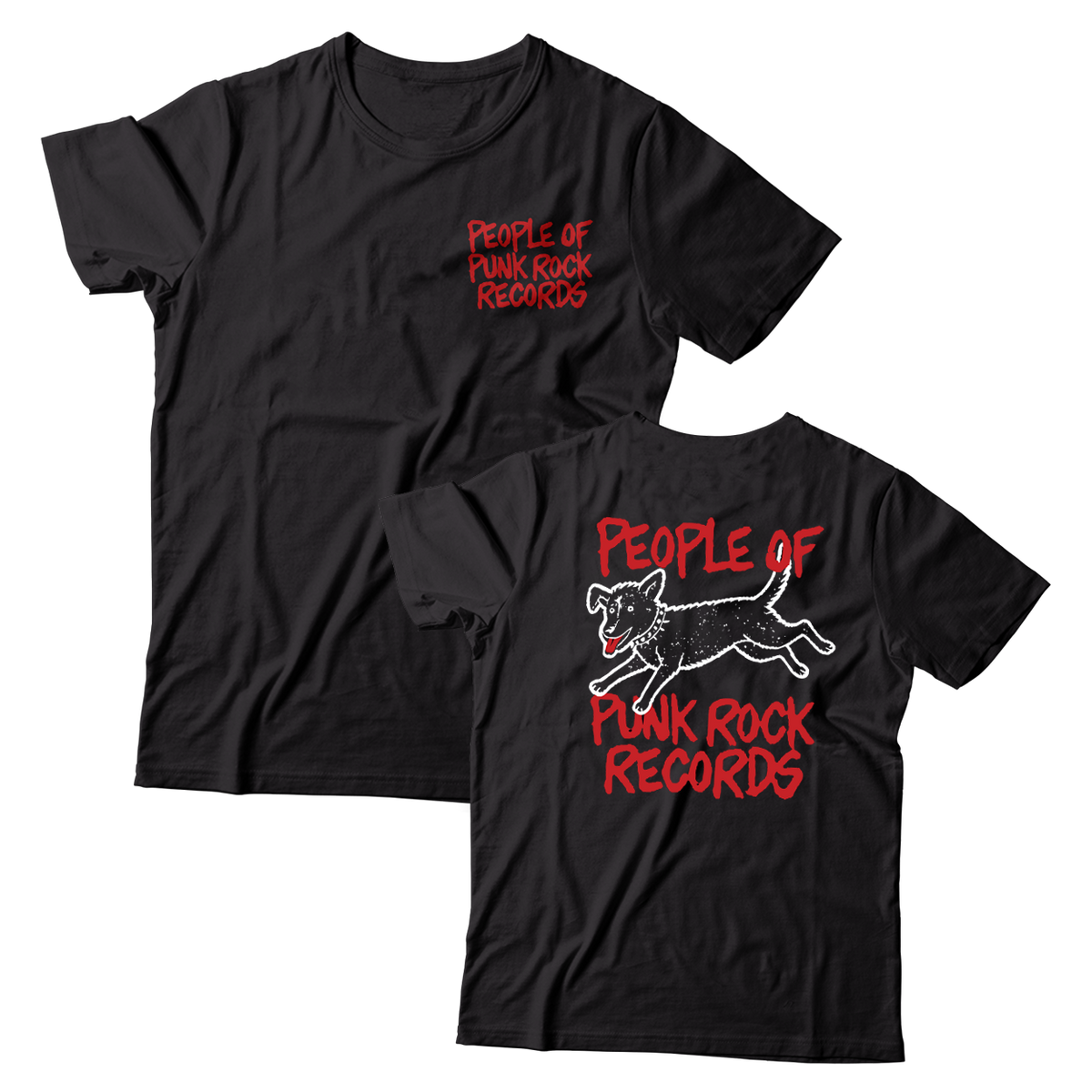 POPR Records - "Minor Threat Woof" (Front & Back) (Black) (T-Shirt)
