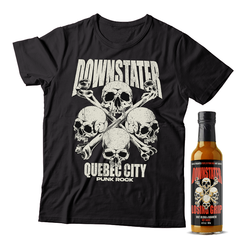 DOWNSTATER - "Losing Grip" (T-Shirt + Hot Sauce Bundle)