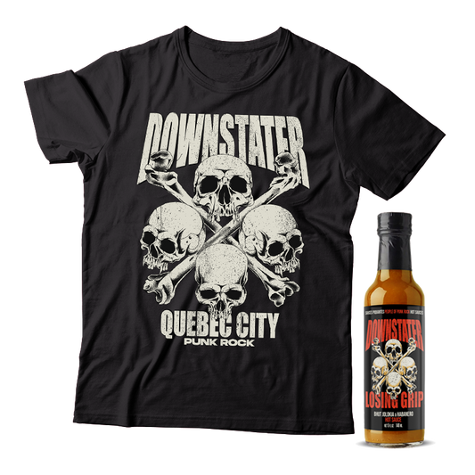 DOWNSTATER - "Losing Grip" (T-Shirt + Hot Sauce Bundle)