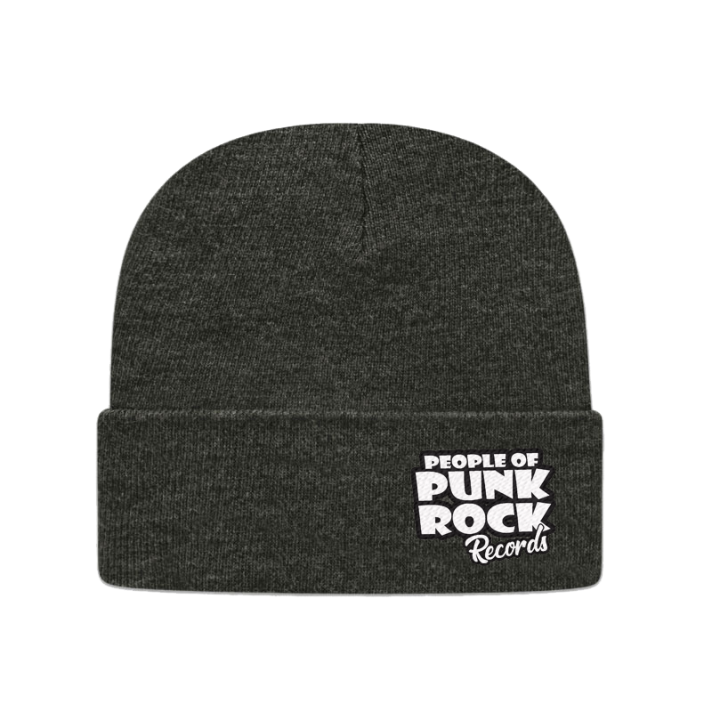 POPR Records - "White Logo / Side" (Dark Heather) (Beanie)