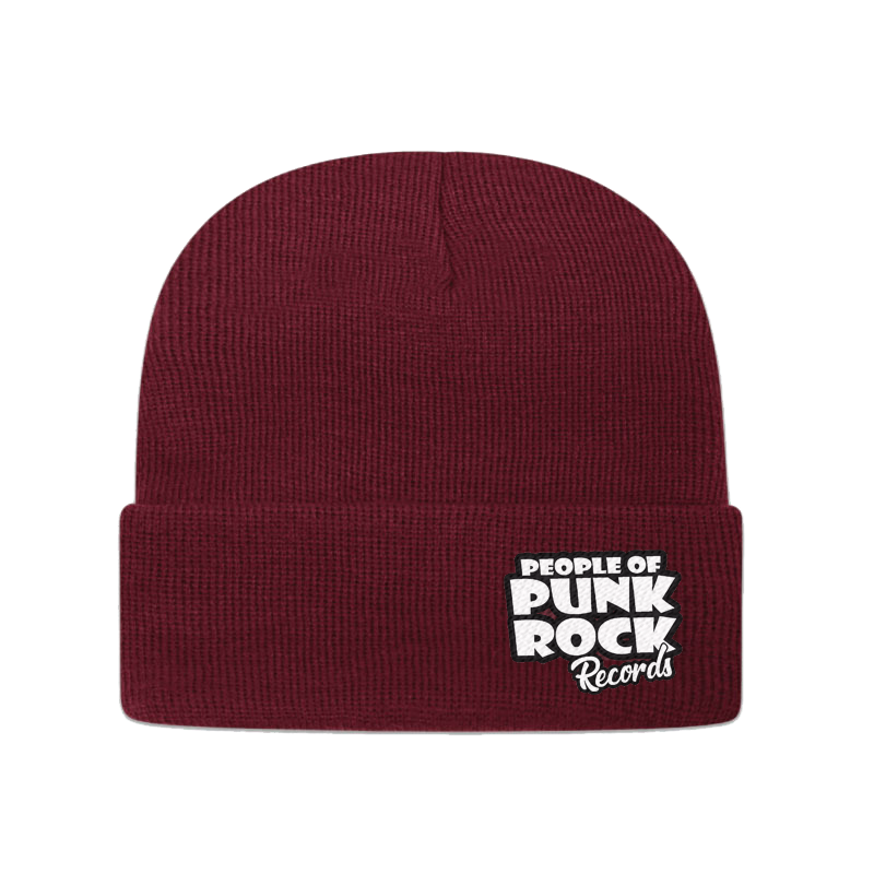 POPR Records - "White Logo / Side" (Maroon) (Beanie)