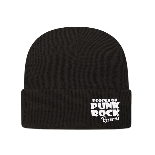 POPR Records - "White Logo / Side" (Black) (Beanie)