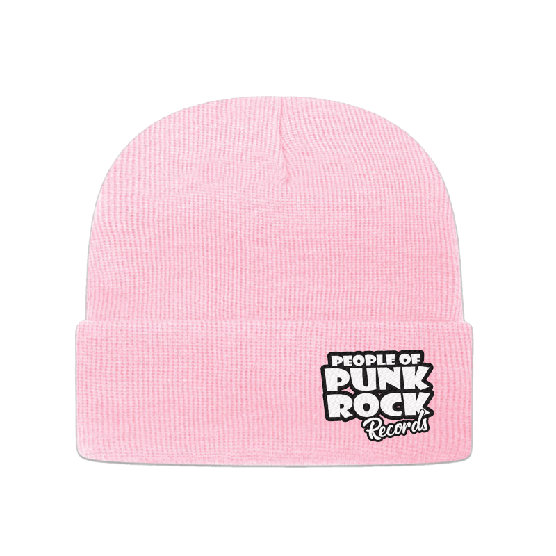 POPR Records - "White Logo / Side" (Pink) (Beanie)