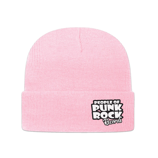 POPR Records - "White Logo / Side" (Pink) (Beanie)