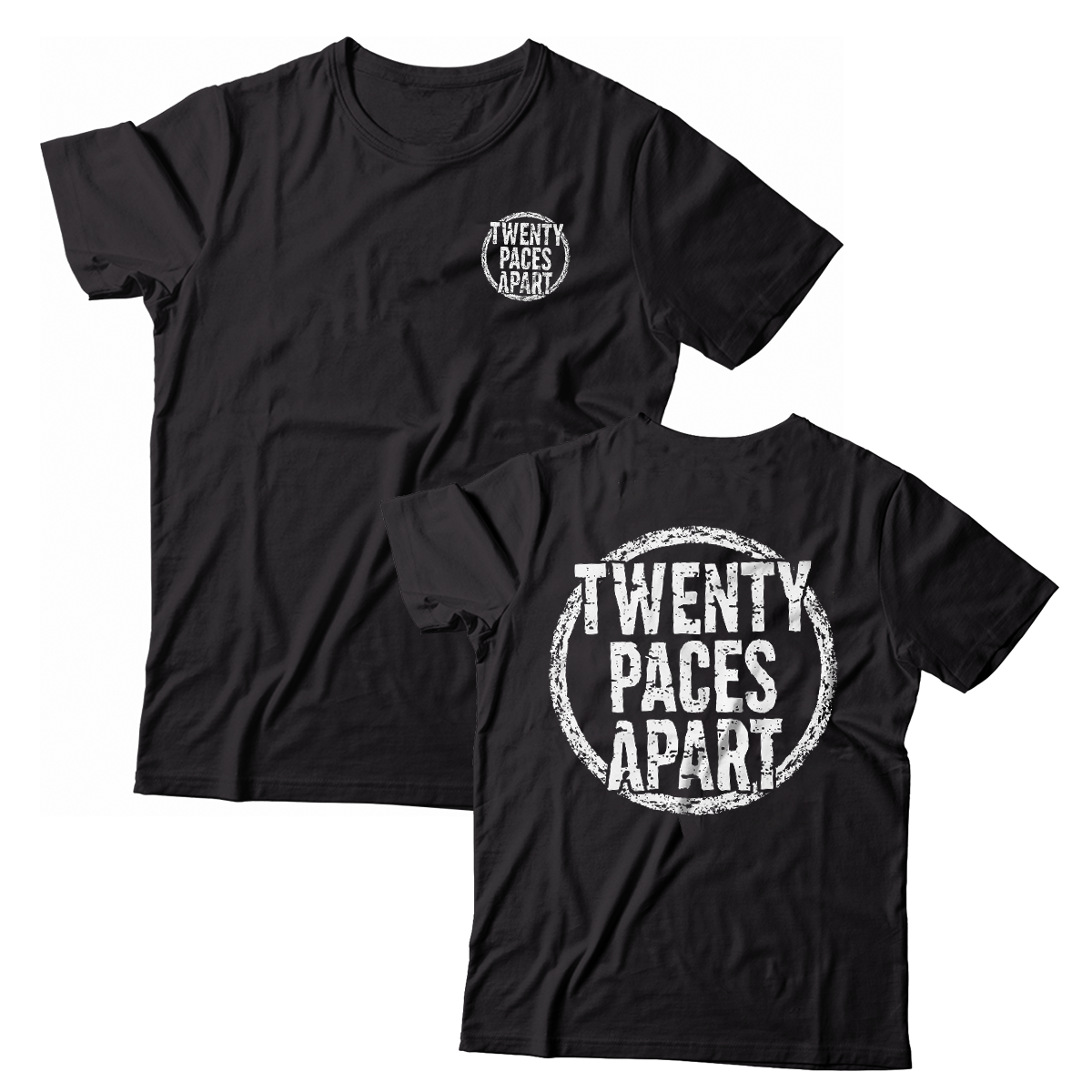 TWENTY PACES APART - "Logo" (Black) (T-Shirt)