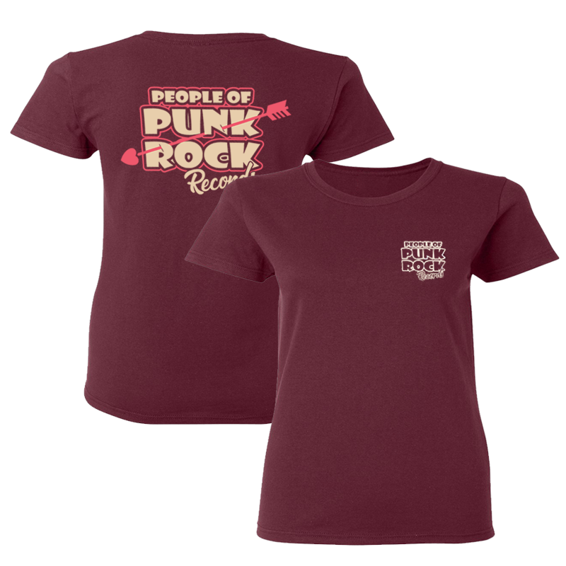 POPR Records - "Heart & Arrow Logo" (Maroon) (Woman T-Shirt)