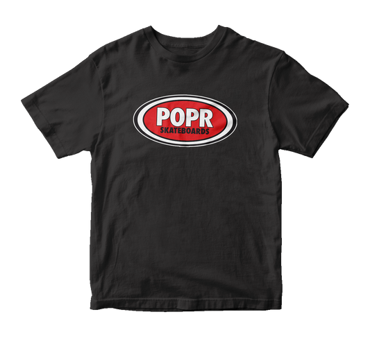 POPR Records - "Real Skateboards" (Black) (Youth T-Shirt)