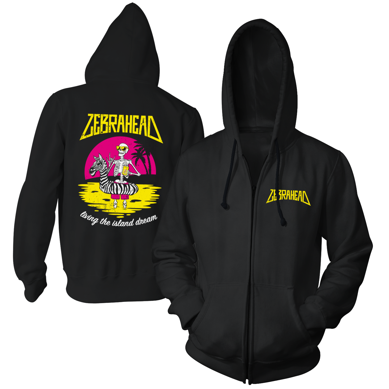 ZEBRAHEAD - "Living The Island Dream" (Black) (Zip Hoodie)