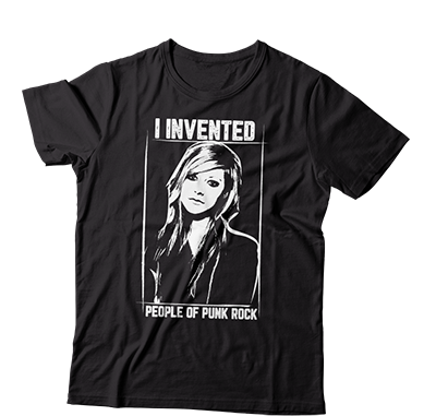 POPR Records - "I Invented POPR / Avril Lavigne" (Black) (T-Shirt)